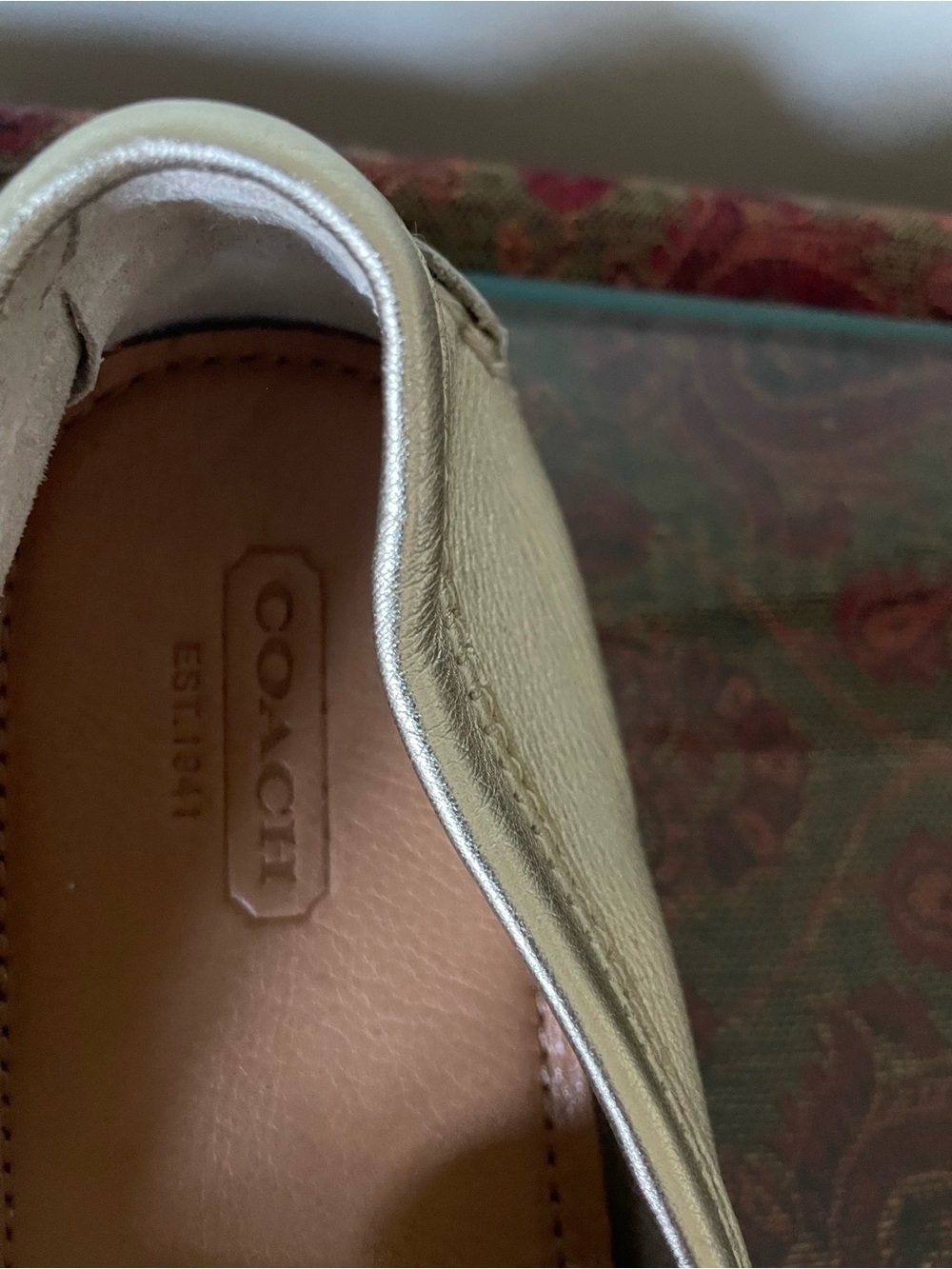 Coach Metallic Gold Women's Slip-On Loafers EUC size 7 - Picture 2 of 6